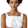 Pendant XL Silver Melted Metal Abstract Necklace