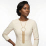 Pendant Gold Trending Quatrefoil Fringe Necklace