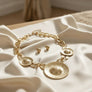 Bib Oversized Gold Sculptural Metal Disc Necklace