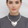 Pendant Silver Bamboo Heart Modern Love Necklace