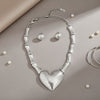 Pendant Silver Bamboo Heart Modern Love Necklace