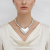 Pendant Silver Bamboo Heart Modern Love Necklace