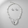 Pendant Silver Bamboo Heart Modern Love Necklace