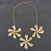 Bib Gold Chunky Floral Organic Petal Necklace