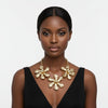 Bib Gold Chunky Floral Organic Petal Necklace