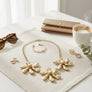 Bib Gold Chunky Floral Organic Petal Necklace