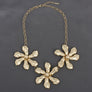 Bib Gold Chunky Floral Organic Petal Necklace