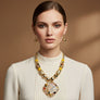 Pendant Confetti Resin Yellow Gold Bead Necklace