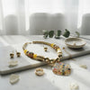 Pendant Confetti Resin Yellow Gold Bead Necklace