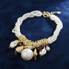 Toggle 6 Strand Cream Natural Faux Pearl Choker