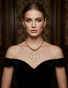 Chunky Pendant Gold Hammered Quatrefoil Necklace