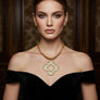 Chunky Pendant Gold Hammered Quatrefoil Necklace