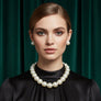 High Gloss Pearlescent Cream 24mm Bead Necklace