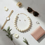 High Gloss Pearlescent Cream 24mm Bead Necklace