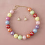 High Gloss Pearlescent Color 24mm Bead Necklace