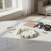 High Gloss Pearlescent White Brown 24mm Necklace