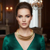 Tribal Gold Square Spring Articulated Necklace