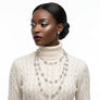 Convertible Stretch Silver Bead 60 inch Necklace