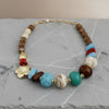 Chunky Stone Geometric Bead Flower Tribal Necklace