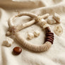 Tribal Asymmetrical Ivory and Wood Bead Necklace