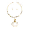 Pendant Cream Marble Bead Long Tribal Necklace