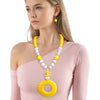 Pendant Yellow Marble Bead Long Tribal Necklace
