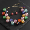 Necklace Dark Multi Iridescent Bubble Ball Bead