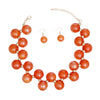 Necklace Orange Swirled Marble Bubble Ball Bead