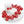 Necklace Red Swirled Marble Bubble Ball Bead Set