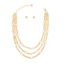 Necklace Gold Triple Chain Link Set for Women