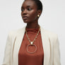 Pendant Gold Chunky Chain Large Ring Necklace