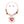 Pendant Gold Red and Purple Bow Flower Necklace