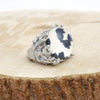 Cocktail Leopard Print Round Silver Stretch Ring