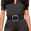 Belt Black Ruffled Wide Stretch for Women