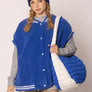 ZPB Sorority Large Blue Ivory Quilted Shoulder Bag