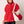 DST Sorority Large Red Ivory Quilted Shoulder Bag