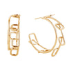 Hoop 14K Gold Medium Geo Wire Earrings for Women