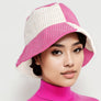 Bucket Hat Corduroy Pink and Cream Hat for Women