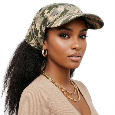 Versatile Scarf Baseball Cap Camouflage Print Hat for Women