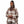 Poly Brown Plaid Long Zip Fringe Poncho for Women