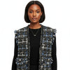 Silver Threaded Luxe Tweed Black Vest