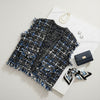 Silver Threaded Luxe Tweed Black Vest