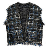 Silver Threaded Luxe Tweed Black Vest