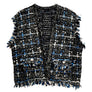 Silver Threaded Luxe Tweed Black Vest