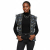 Silver Threaded Luxe Tweed Black Vest