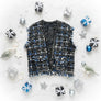Silver Threaded Luxe Tweed Black Vest