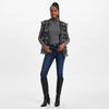 Silver Threaded Luxe Tweed Black Vest
