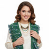 Silver Threaded Luxe High Quality Tweed Green Vest