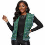 Silver Threaded Luxe High Quality Tweed Green Vest