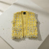 Gold Threaded Luxe Plaid Tweed Mustard Vest